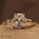 Elongated cushion Cut Diamond 3 stone Style Engagement Ring For Women