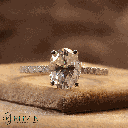 Oval And Round Cut Diamond Hidden Halo Engagement Ring For Women