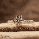 Round Cut Diamond Hidden Halo With Accent Engagement Ring For Women 