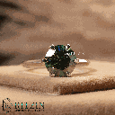 Green Round Cut Diamond Solitaire Style Engagement Ring For Women