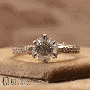 Round Cut Diamond Solitaire With Accents Engagement Ring For Women