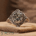 Round Cut Diamond Art Deco Style Engagement Ring For Women