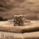 Brown Princess And Round Cut Moissanite solitaire With Accents Engagement Ring For Women