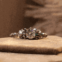 Round Cut Diamond Art Deco Style Engagement Ring For Women