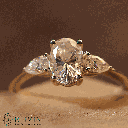 Oval And Pear Cut Diamond 3 Stone Engagement Ring For Women