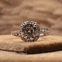 Round Cut Diamond Halo With Accents Style Engagement Ring For Women