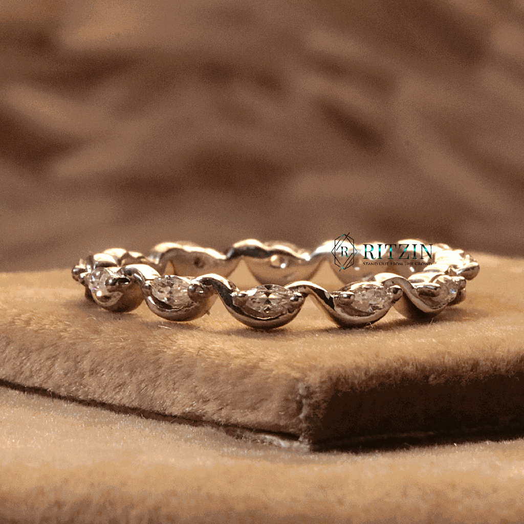 Marquise Cut Diamond Full Eternity Wedding Band For Women