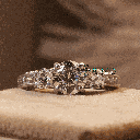 Round Cut Diamond Solitaire With Accents Style Engagement Ring for Women