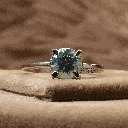 Blue Round Cut Diamond Solitaire Style Engagement Ring For Women 