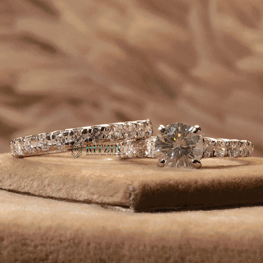 Round Cut Diamond Excellent Style Bridal Set Wedding Band For Women 