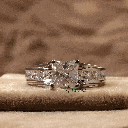 Princess Cut Diamond Solitaire With Accent Engagement Ring For Women