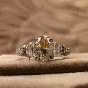 Yellow Elongated Cushion Cut Diamond Unique Style Engagement Ring For Women