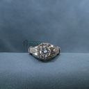 Round Cut Diamond Art Deco Style Heavy Engagement Ring For Women
