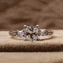 Princess And Round Cut Diamond Solitaire With Accent Engagement Ring For Women 