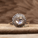  Rose Cut Round Diamond Halo Style Engagement Ring For Women 