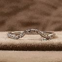 Round Cut Diamond Half Eternity Wedding Band For Women