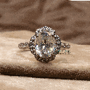 Oval And Round Cut Diamond Floral Style Engagement Ring For Women