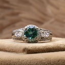 Blue Round And Pear Cut Unique Style Engagement Ring For Women 