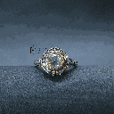 Rose Round Cut Diamond Art Deco Style Engagement Ring For Women 