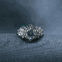  Blue Round Cut Diamond Unique Style Bridal Set Engagement Ring For Women