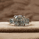 Cushion And Round Cut Diamond 3 Stone Style Engagement Ring For Women