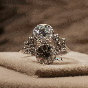 Round Cut Diamond Unique Style Engagement Ring For Women
