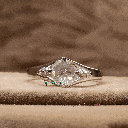 Rose Round Cut Diamond Solitaire With Accent Engagement Ring For Women