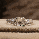 Rose Cut Round Cut Diamond Hidden Halo With Accent Engagement Ring For Women 