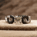 Black And White Round Cut Diamond Twisted Style Engagement Ring For Women