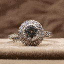 Round Cut Diamond Double Halo With Accent Engagement Ring For Women