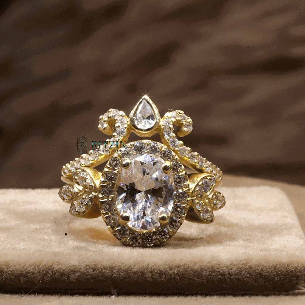 Oval And Pear Cut Diamond Heavy Ring Bridal Set Engagement Ring For Women