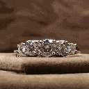 Round Cut Diamond 5 Stone Style Engagement Ring For Women 
