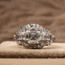 Asscher And Baguette Cut Diamond Unique Style Engagement Ring For Women 