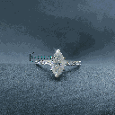 Marquise and Round Cut Diamond Solitaire With Accents Engagement Ring For Women
