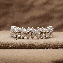 Pear Cut Diamond Half eternity Wedding band For Women