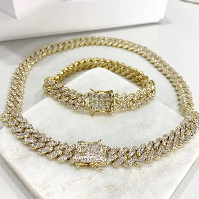 Round Cut Diamond Cuban Chain For Men Heavy Design Hip hop Jewelry Excellent Style