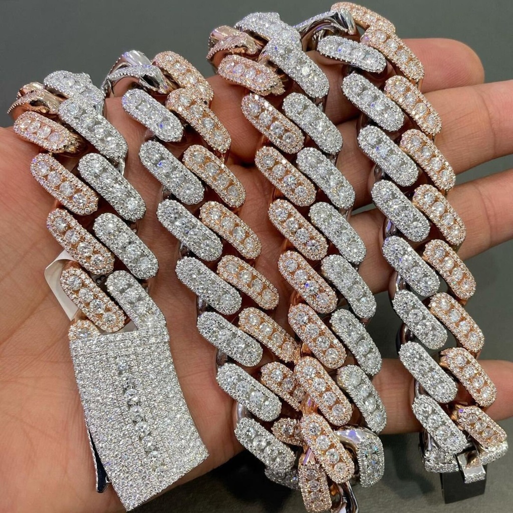 Round Cut Diamond Heavy Design Cuban Chain For Men Hip hop Jewelry