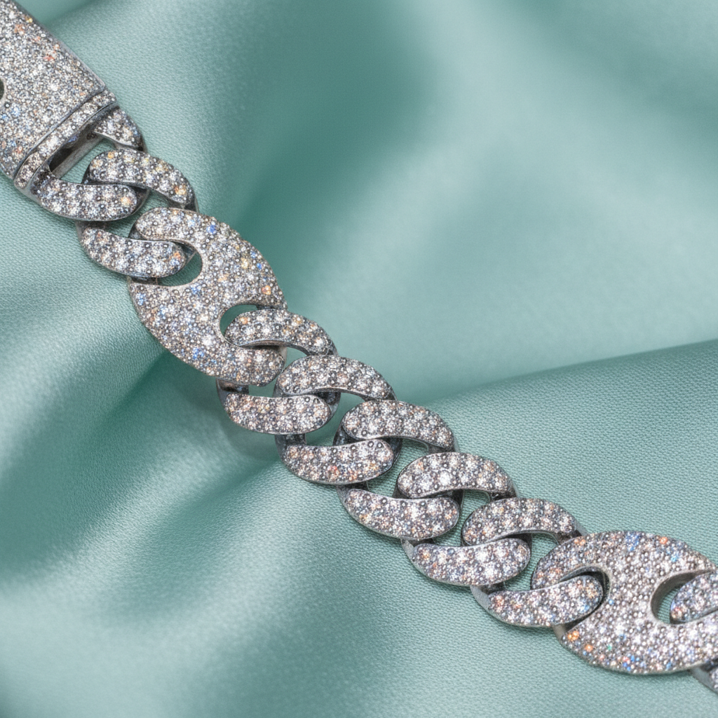 Round Cut Diamond Hip Hop Miami Cuban Bracelet | Men VVS Diamond Cuban Bracelet For Men