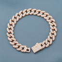 Gourmet Chain Bracelet - Hip Hop Iced Out Chain Bracelet - Iced Out Bracelet - Silver Thick Chain Bracelet, Gourmet Bracelet