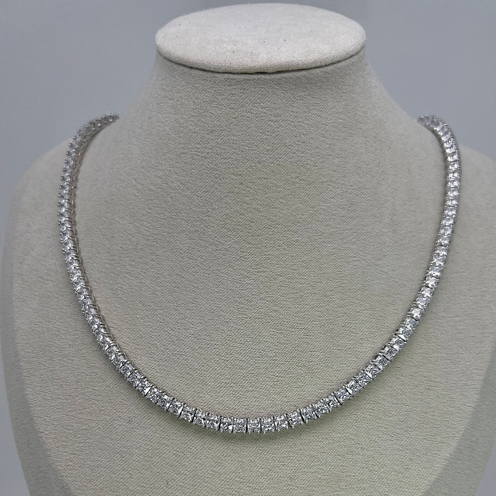 3.00MM Princess Cut Diamond Tennis Chain For Women