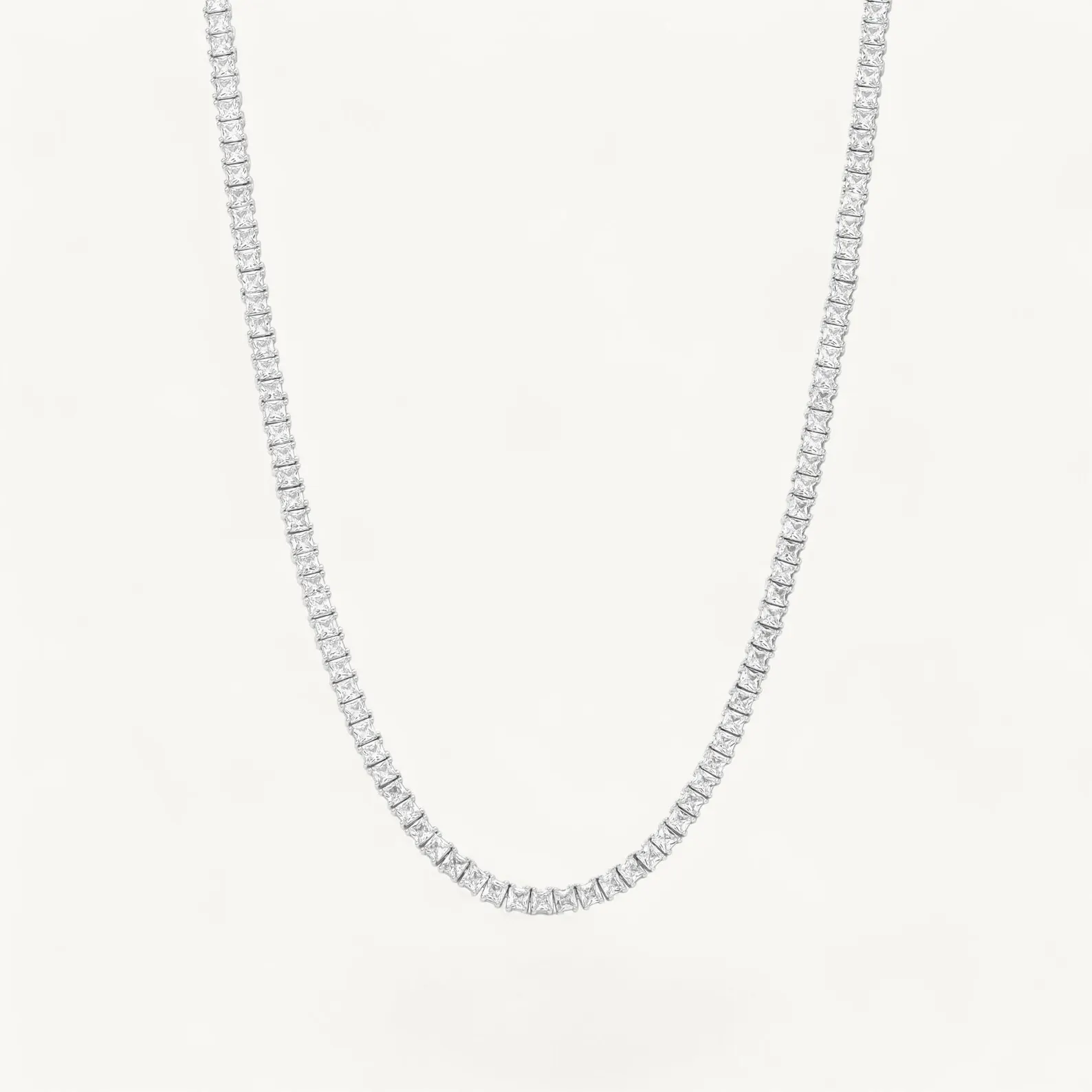 4.50MM Princess Cut Diamond Tennis Chain For Women