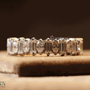 Baguette And Marquise Cut Diamond Half Eternity Wedding Band For Women