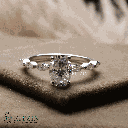 Oval And Marquise Cut Diamond Hidden Halo Style Engagement Ring For Women 