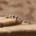Princess Cut Diamond Bar Setting Full Eternity Wedding Band For Women