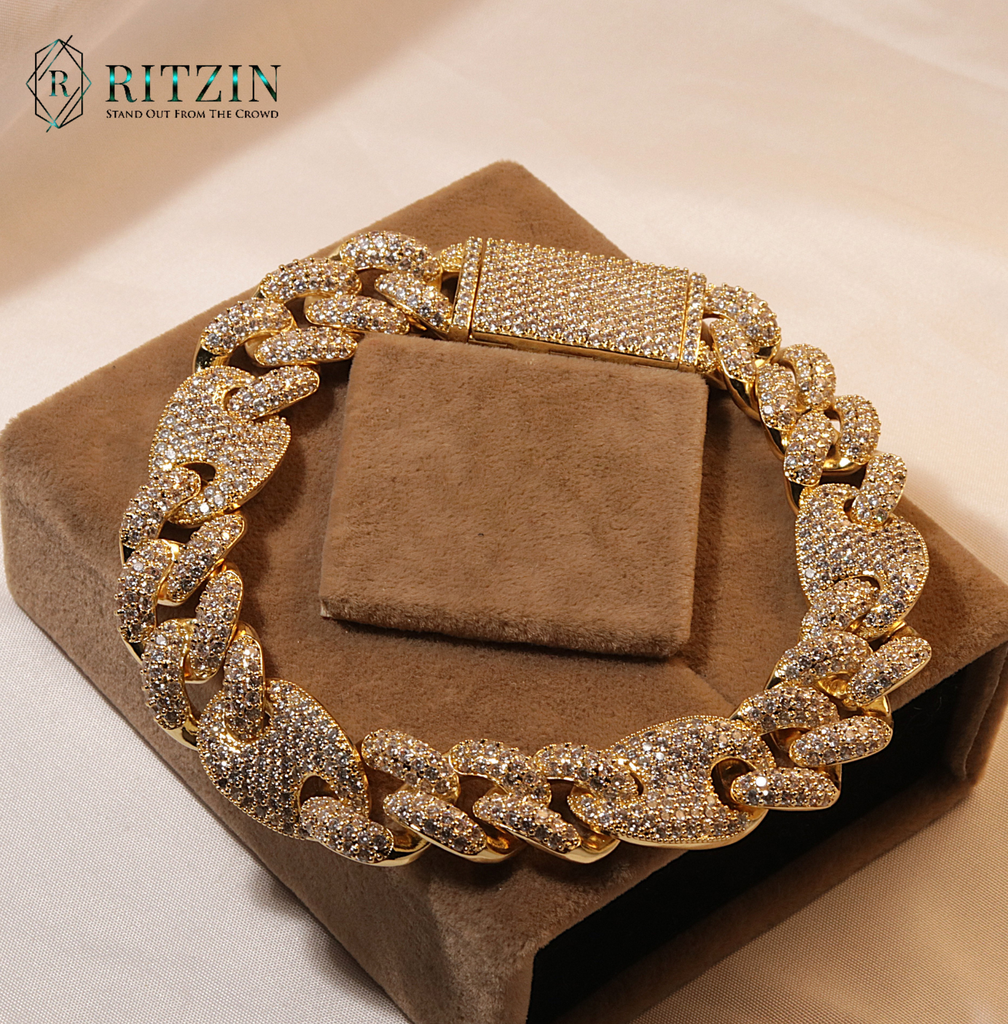 Round Cut Diamond Cuban Bracelet For Men