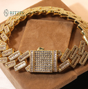 Baguette Round Cut Diamond Cuban Bracelet For Men