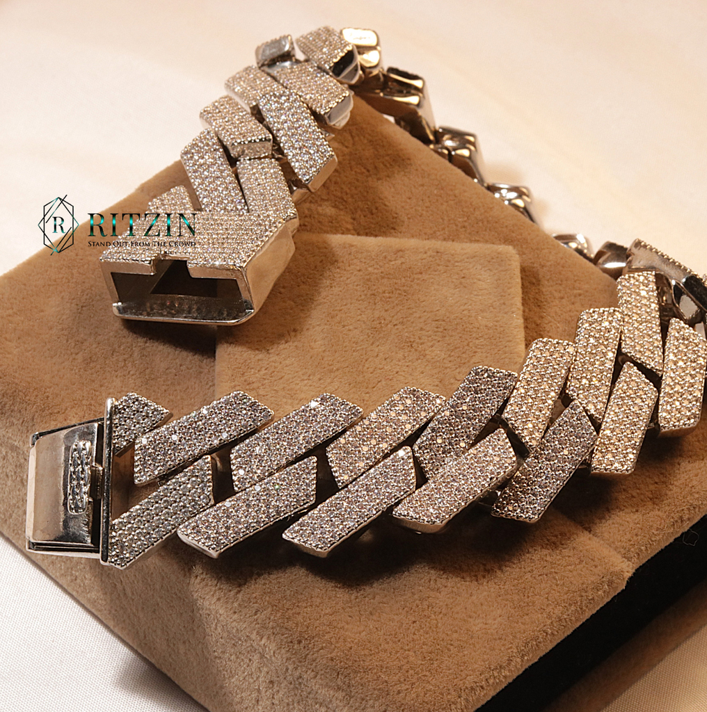  Round Cut Diamond Cuban Bracelet For Men