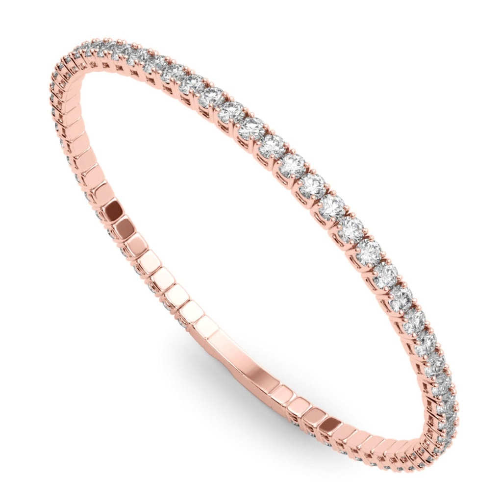 Round Cut Diamond Sophia Flexible Bangle Bracelet For Women Every Occasion Wearing Bangle