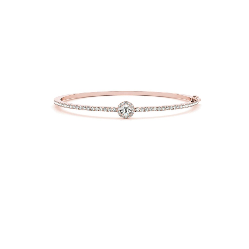 Round Cut Diamond Daisy Traditional Bangle Bracelet For Women Excellent Style