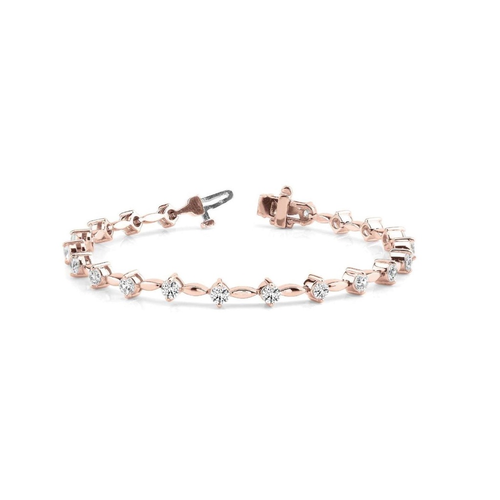 8.00MM Round Cut Diamond Unique Style Tennis Bracelet For Women Every Women Wearing Bracelet